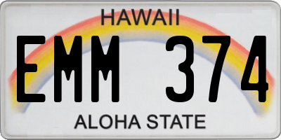 HI license plate EMM374