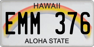HI license plate EMM376