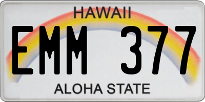 HI license plate EMM377