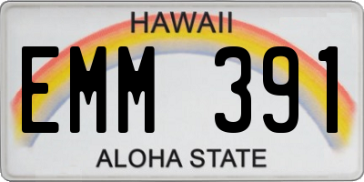 HI license plate EMM391