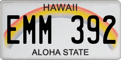 HI license plate EMM392