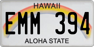 HI license plate EMM394