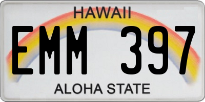 HI license plate EMM397