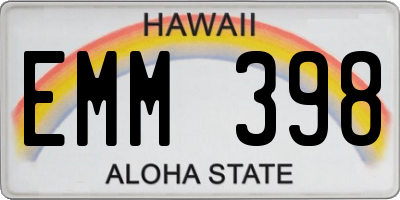 HI license plate EMM398
