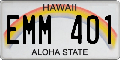 HI license plate EMM401