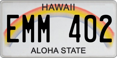 HI license plate EMM402