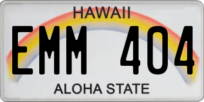 HI license plate EMM404