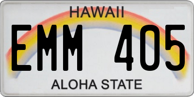 HI license plate EMM405