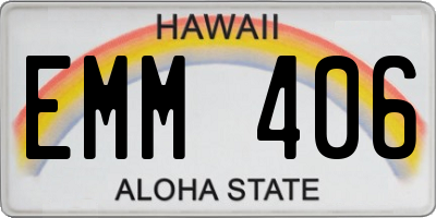 HI license plate EMM406