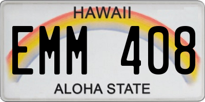 HI license plate EMM408