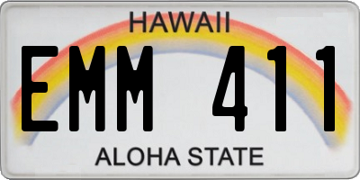HI license plate EMM411