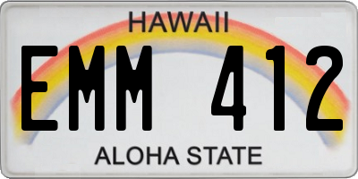 HI license plate EMM412