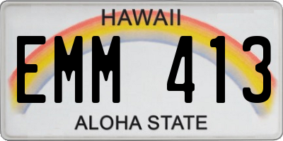 HI license plate EMM413
