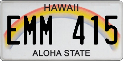HI license plate EMM415