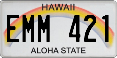 HI license plate EMM421