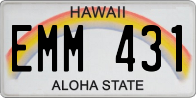 HI license plate EMM431