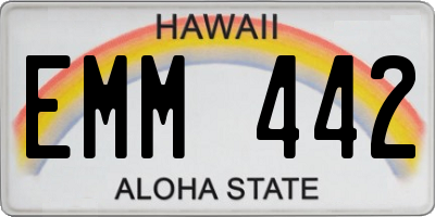 HI license plate EMM442