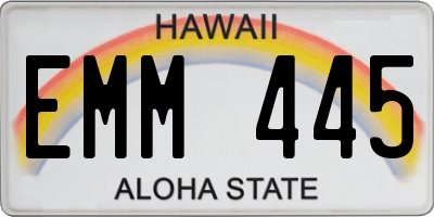 HI license plate EMM445