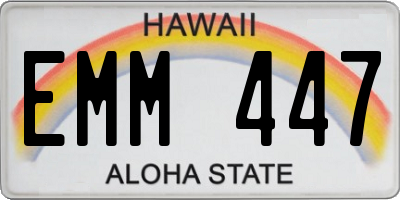 HI license plate EMM447