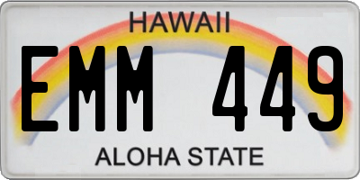 HI license plate EMM449