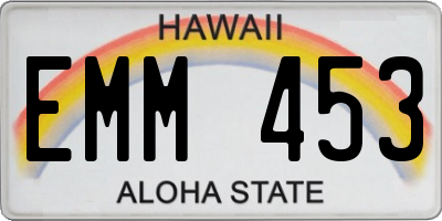 HI license plate EMM453