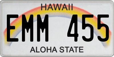 HI license plate EMM455