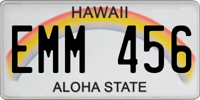 HI license plate EMM456