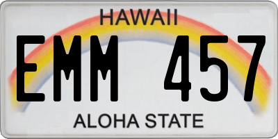 HI license plate EMM457