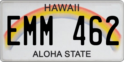 HI license plate EMM462
