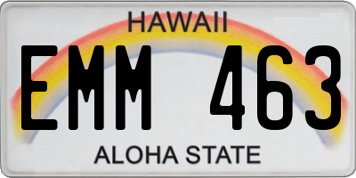 HI license plate EMM463