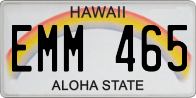 HI license plate EMM465