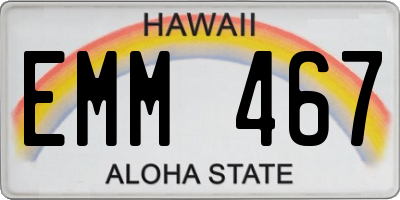 HI license plate EMM467