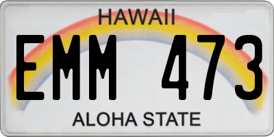 HI license plate EMM473