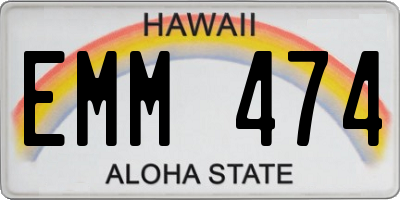 HI license plate EMM474