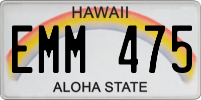 HI license plate EMM475