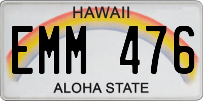 HI license plate EMM476
