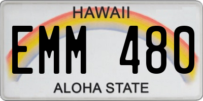 HI license plate EMM480