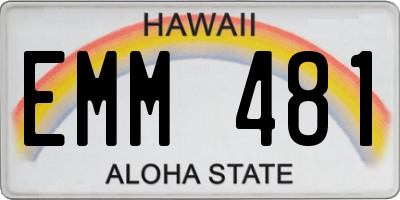 HI license plate EMM481