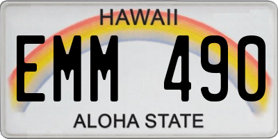 HI license plate EMM490