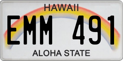 HI license plate EMM491
