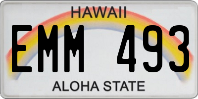 HI license plate EMM493