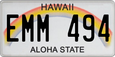 HI license plate EMM494