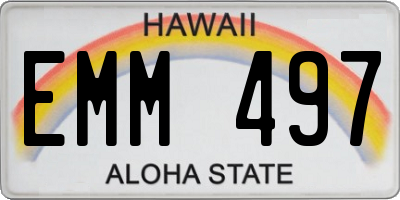 HI license plate EMM497