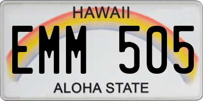 HI license plate EMM505