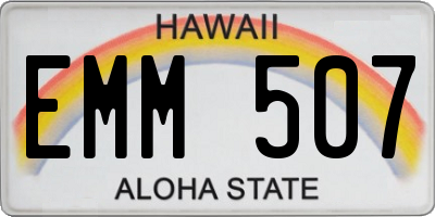 HI license plate EMM507