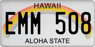 HI license plate EMM508