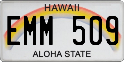 HI license plate EMM509