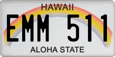 HI license plate EMM511
