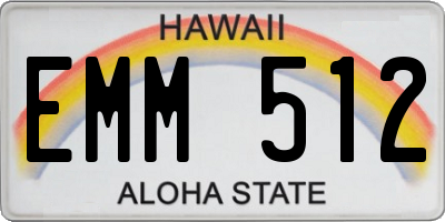 HI license plate EMM512