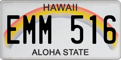 HI license plate EMM516